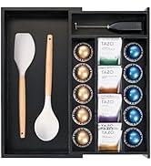 KitchenEdge Tea Bag and Coffee Pod Kitchen Drawer Organizer, Expandable 9.7 to 17 Inches, 10 Stor...