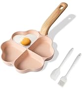 Caannasweis Egg Omelette Pan, 4-Cup Nonstick Granite Omelette Skillet Breakfast Frying Pan Egg Co...