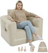 SUNNYFEEL Inflatable Sofa Chair, Heavy Duty 330LBS Portable Air Sofa with Built-in Pump, 1000D Ox...