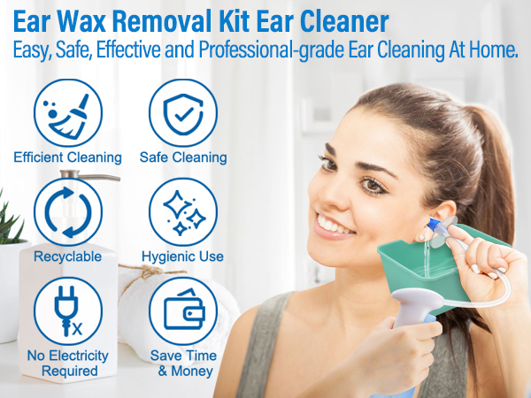 Ear Wax Removal, Ear Cleaner, Ear Cleaning Kit, Manual Ear Irrigation Flushing System
