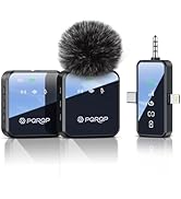 PQRQP 3 in 1 Microphone for iPhone/Android/Camera, Wireless Microphones, 328ft Transmission, 18H ...