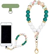 VICHUNHO Marble Silicone Beaded Phone Wrist Strap, Cellphone Lanyard with Tether Tab, Elastic Han...