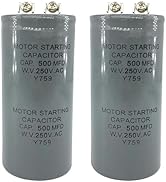CD60 Capacitors 500uF/MFD 250VAC 2-Pack Motor Start Capacitors Compatible with Heavy-Duty HVAC, I...