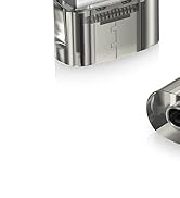 Close-up views of metallic hardware components showing brushed steel or aluminum construction with precise mounting mechanisms and connection points.