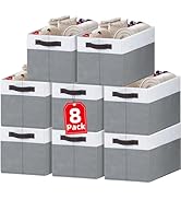 8 Pack Large Storage Baskets | Versatile Fabric Storage Bins for Closet Cabinet Bathroom Nursery ...