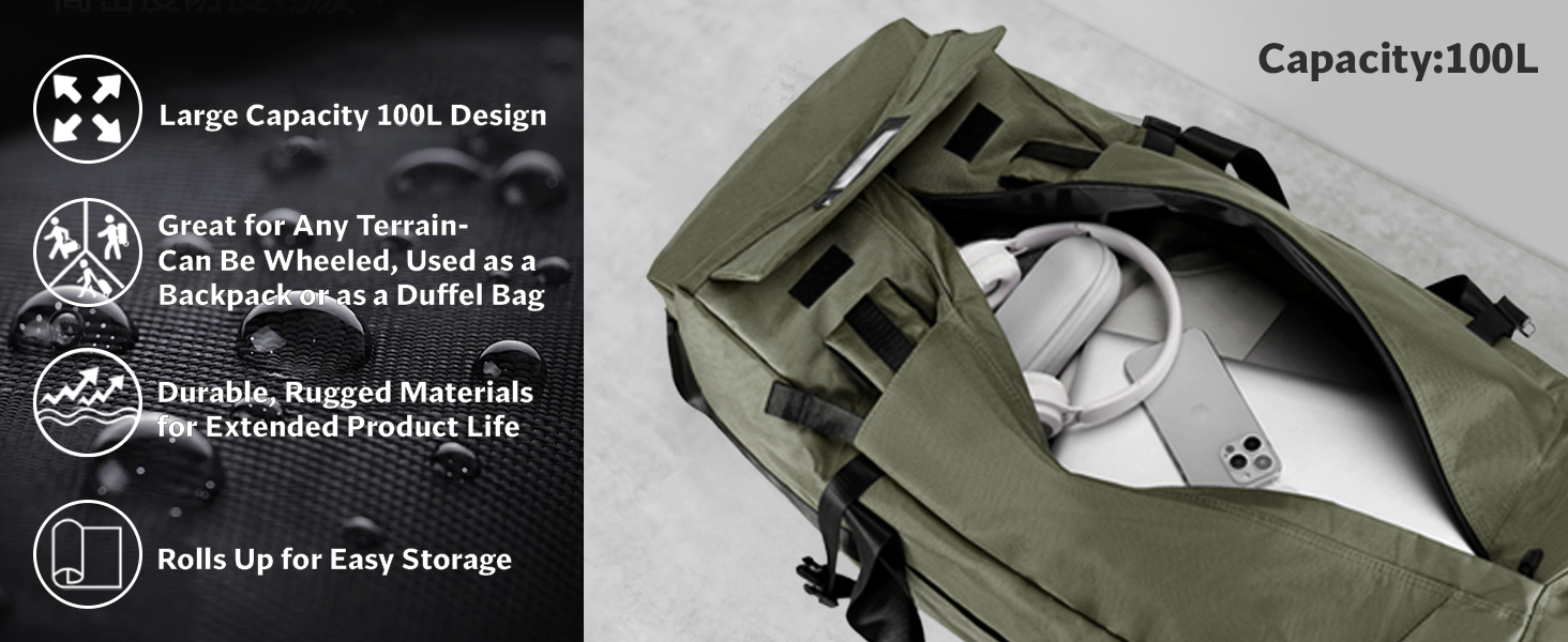 rolling duffel bag