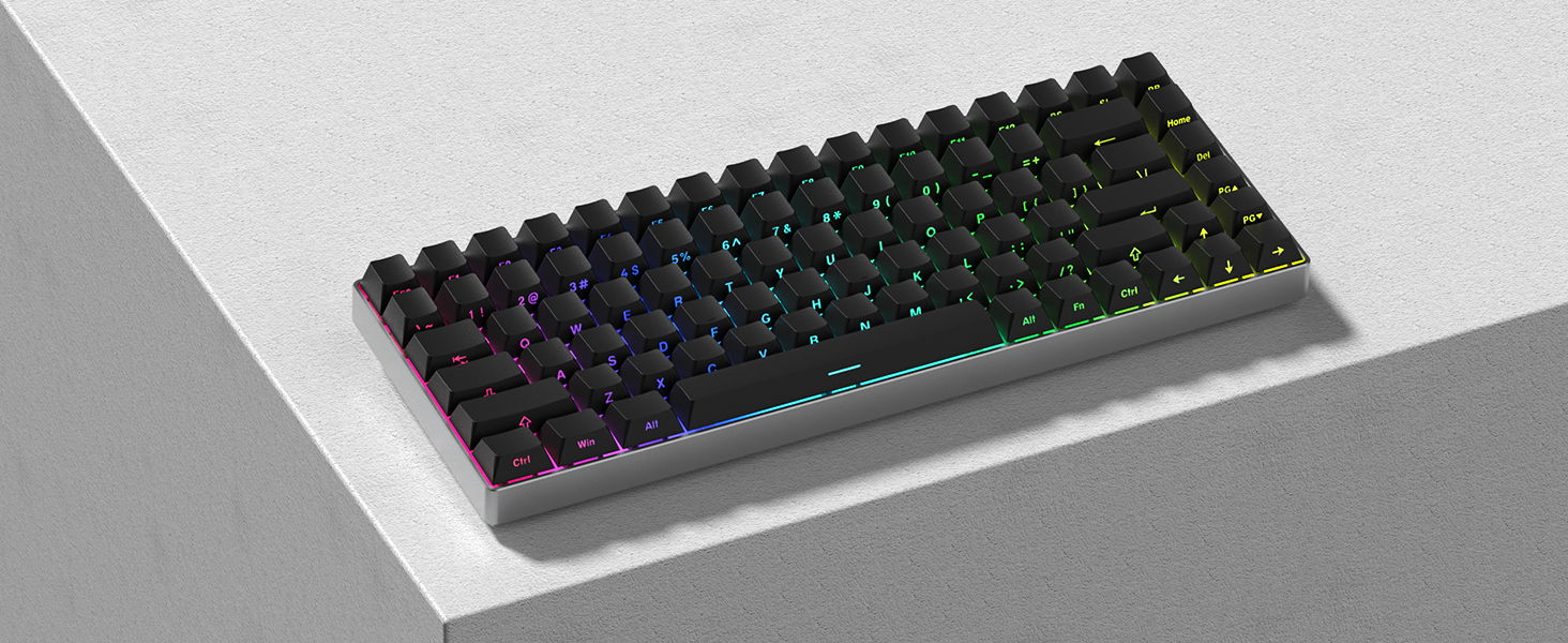 womier white PBT keycap set,shine through keycaps 60 75 percent