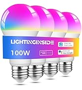 Lightinginside Smart Light Bulbs 100W Equiv., 1350LM 11W Smart Bulb Works with Alexa/Google Home/...