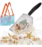 Handytoolinc Metal Beach Mesh Shovel with 2 Set of Mesh Bag for Shell Collecting Beach Toy Kids F...