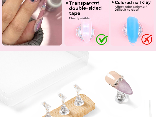 nail stands for Press on nails with 200PCS Double Sides taps And acrylic nail tips