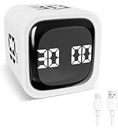 Foyucool Cube Timer, Rotation Time Timer for Adults, 5-10-30-60 Minutes &amp; Custom Countdown, Vibra...