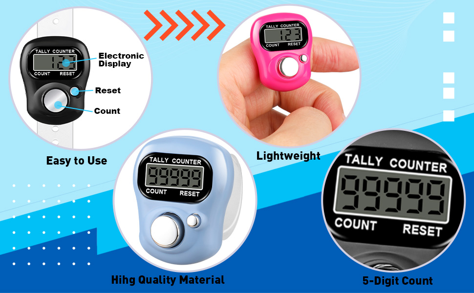 Electronic Digital Display Hand Tally Clicker Counter Digital Handheld Tally Counter