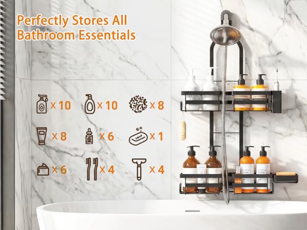 Gabeeriso Shower Caddy Hanging,Rustproof Hanging Shower Caddy Over Shower Head Shower Caddies