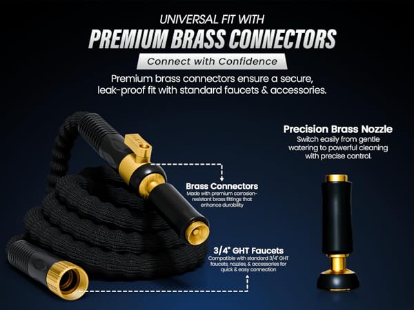 flexible water hose hose with heavy duty brass fittings nozzle