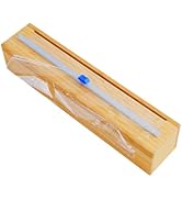 UNCLE JACK Plastic Wrap Dispenser With Slide Cutter, Fit 13'' Rolls, Bamboo Aluminum Foil Dispens...