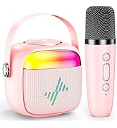 LENRUE Karaoke Machine for Kids, Birthday Gifts for Girls Boys Teens with Wireless Microphone, Co...
