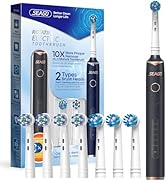 SEAGO Rotating Electric Toothbrush with 8 Brush Heads for Adults, 5 Modes Rechargeable Power Toot...