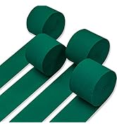 PartyWoo Crepe Paper Streamers 4 Rolls 328ft, Pack of Green Crepe Paper for Party Decorations, We...