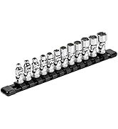 ARES 39009 - 12-Piece 1/4-Inch Drive Metric Flex Socket Set - 6 Point Sockets Constructed From Pr...