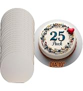 Mr Miracle Cake Boards 10 Inch Round - White Disposable Cake Plates, Pack of 25 - Sturdy Grease-P...