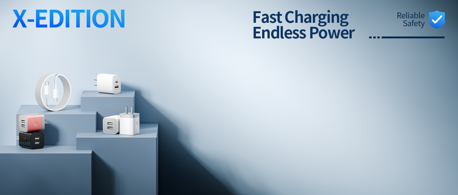 60W USB A &amp;amp; USB C Charger + 6FT USB C Cable