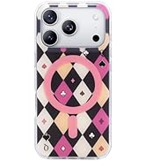 NIMASO for iPhone 17 Pro Case, Pink Black Poker Patten Case for Women Girls, Compatible with MagS...
