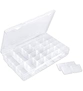 COSICS Nail Organizer Storage Box 36 Grids, Rhinestone Container Clear, Acrylic Press Fake Nail T...