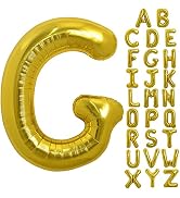 TONIFUL 40 Inch Large Gold Letter G Balloons, Foil Mylar Big Balloons for Birthday Party Annivers...