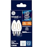 GE Reveal LED Light Bulbs, Candle Lights, 60 Watts, Clear Decorative B11 Bulbs, Small Base (8 Pack)