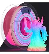 AMOLEN PLA Filament Glow in The Dark, Rainbow 5M Red, Blue, Green, Orange, Multicolor Fast Change...