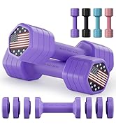 Zempox Adjustable Dumbbell Set of 2, 4 in 1 Hand Weights for Women at Home, 5 lb Weights Dumbbell...