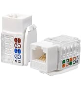 AvesView RJ45 Cat6 Keystone Jacks Slim Profile 25-Pack UTP Modular Ethernet Jack Insert 90-Degree...
