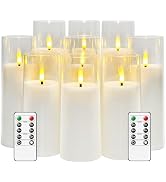 kakoya Flickering Flameless Candles Battery Operated with Remote and 2/4/6/8 H Timer Plexiglass L...