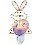 Current Easter Bunny Decorative Nightlight - 6" Stained Glass Plug in Light, Christmas, Easter, &amp;...