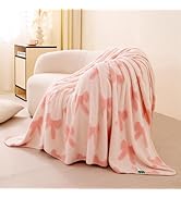 TrellisJoy Super Soft Pink Throw Blanket,Cute Cozy Decorative Blanket for Couch Bed Sofa, Ideal G...