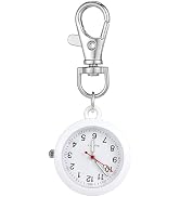 Veemoon Clip on Pocket Watch,mini Clock Keychain Portable Badge Watch for Nurses Doctors Chefs Ch...