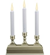 612 Vermont Battery Operated LED Window Candelabra with Sensor and 8 Hour Timer (Pewter)