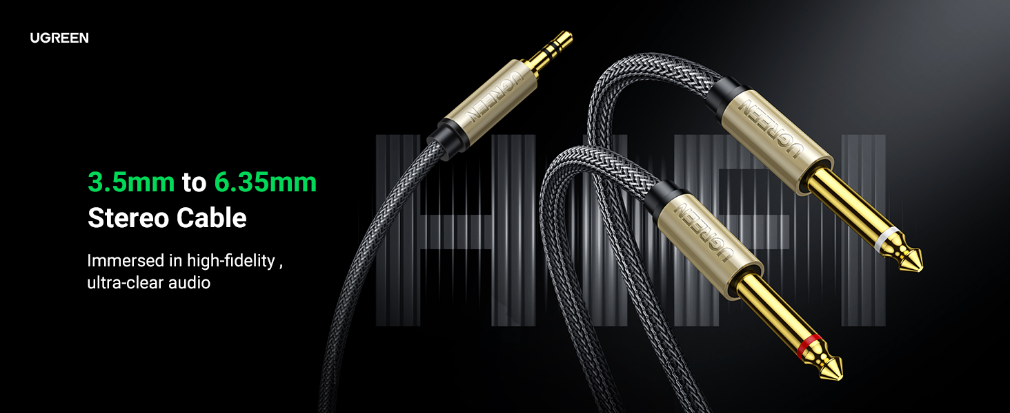 3.5mm 1/8 TRS to Dual 6.35mm 1/4 TS