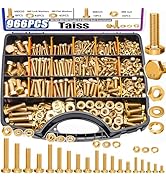 Taiss 966pcs Grade 8.8 Metric Bolt Assortment,Metric Bolts and Nuts Assortment,Bolt Kit M4 M5 M6 ...