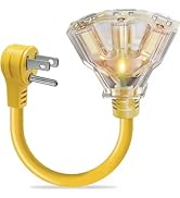 2/3 Gauge Extension Cord Multiple Outlets,Outdoor Extension Cord Waterproof, 3 Outlet Extension C...