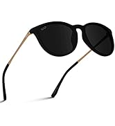 WMP Eyewear Round Sunglasses | Polarized UV Protection | Trendy Sunglasses for Women | Retro Desi...