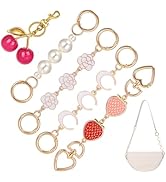 JATEBI 5 Pcs Bag Extender Chain with Cherry Bag Charm Moon Pearl Strawberry Pattern, Metal Bag St...