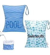 ALVABABY 2pcs Superior Waterproof Wet Dry Bags,Reusable with Two Zippered Pockets, Baby Cloth Dia...