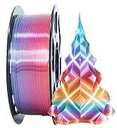 orange red silk multi rainbow colored pla filament 1.75mm 3d silk shiny pla