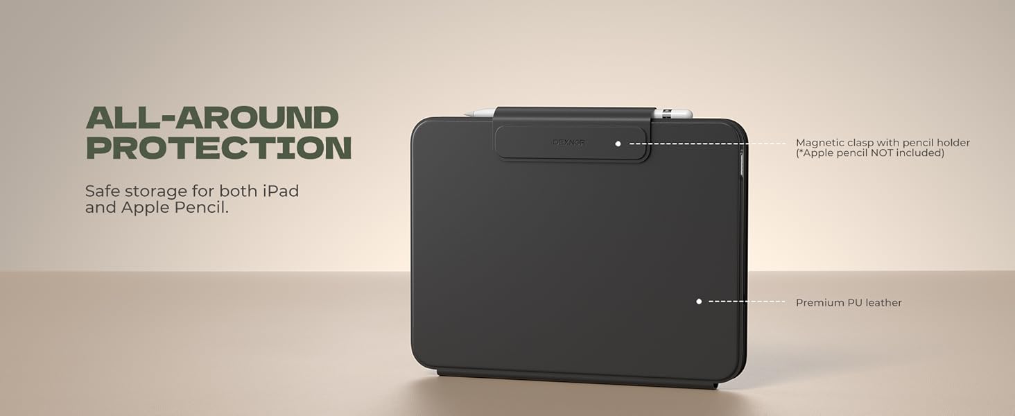 Dexnor for iPad 11th (A16)/ 10th Generation Case with Keyboard