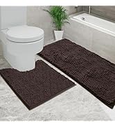AINAHYVA Bathroom Rugs Sets 2 Piece, Super Absorbent Bath Mat, Strong PVC Non Slip Backing, Bath ...