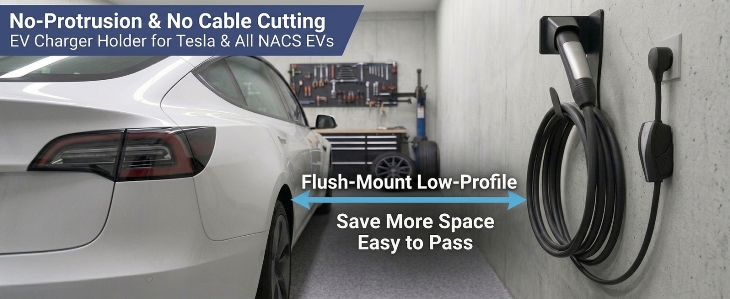 tesla nacs charger cable cord holder wall mount connector holster dock X Y 3 S gen 3 accessory
