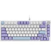 AJAZZ AK820 75% Wired RGB Gasket Mechanical Keyboard with Volume Knob, Compact 82 Keys Hot-Swap K...