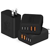 QZIIW USB C Wall Fast Charger Block, 100W 5-Port Type C Fast Charging Block 3 Pack-PD Power Charg...