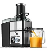 1100W 6-SPEED Digital Screen Centrifugal Juicer Machines Vegetable and Fruit, Healnitor Juice Ext...
